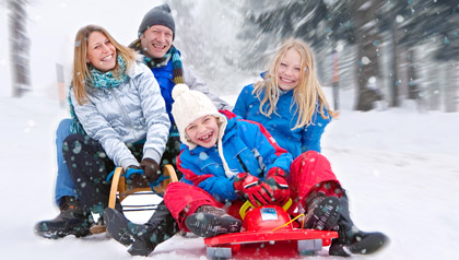 Rodeln Familie